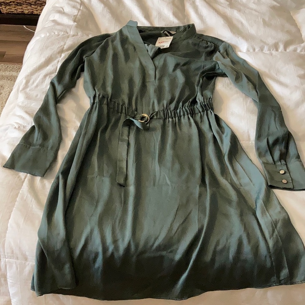 H&M silk green dress